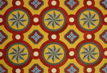 Load image into Gallery viewer, A close up of the pattern and palette for Field  House Floorcloth #3.
