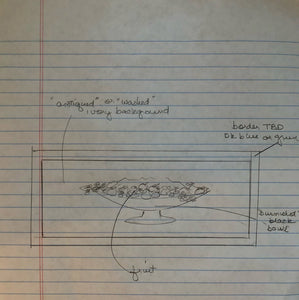 The original client-provided pencil sketch of the floorcloth concept. 