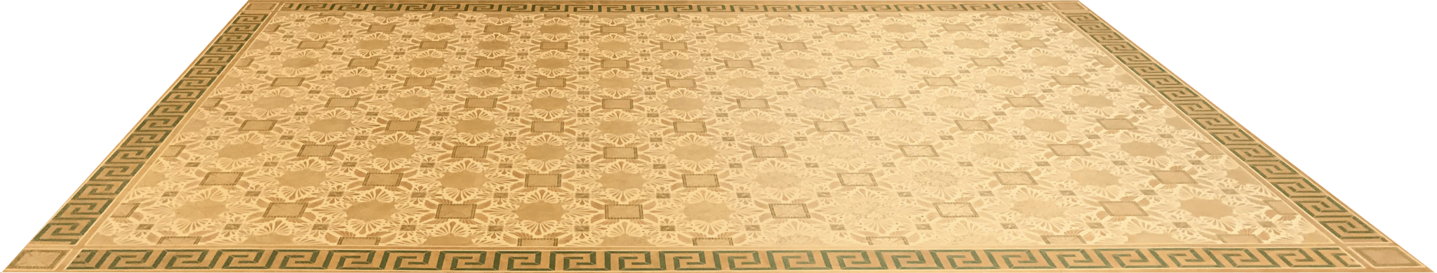This is the full image for this 300 square foot floorcloth, based on a design by Christopher Dresser.