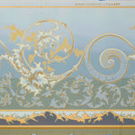 Load image into Gallery viewer, A close up of this fabulous wallpaper, used as palette inspiration for this floorcloth. By Robert S. Hobbs &amp; Co, c.1880.
