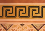 Load image into Gallery viewer, A close up of the greek key border motif in this floorcloth, Greek Deco #3.
