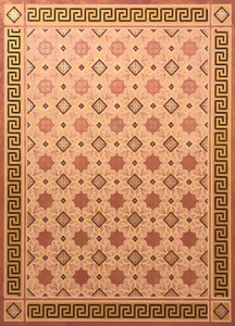 The full image of this floorcloth, Greek Deco #3,  based on a pattern from Christopher Dresser's "Studies in Design", c.1875.