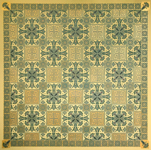 A full image of Greek Key Floorcloth #4.