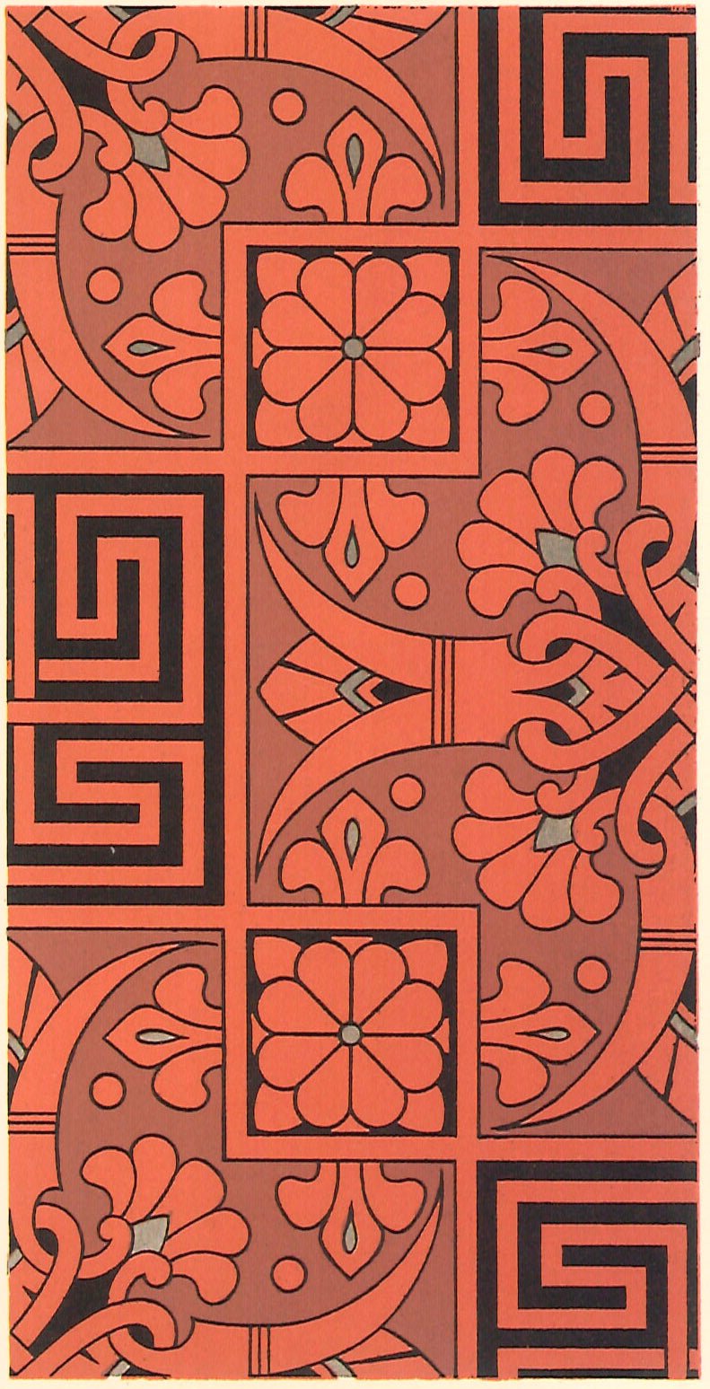 The source image for the Greek Key Floorcloth series, from Christopher Dresser's Studies in Design, c.1875.
