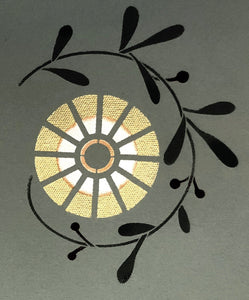 Close up of Flower motif 2, Graves Floorcloth #4.
