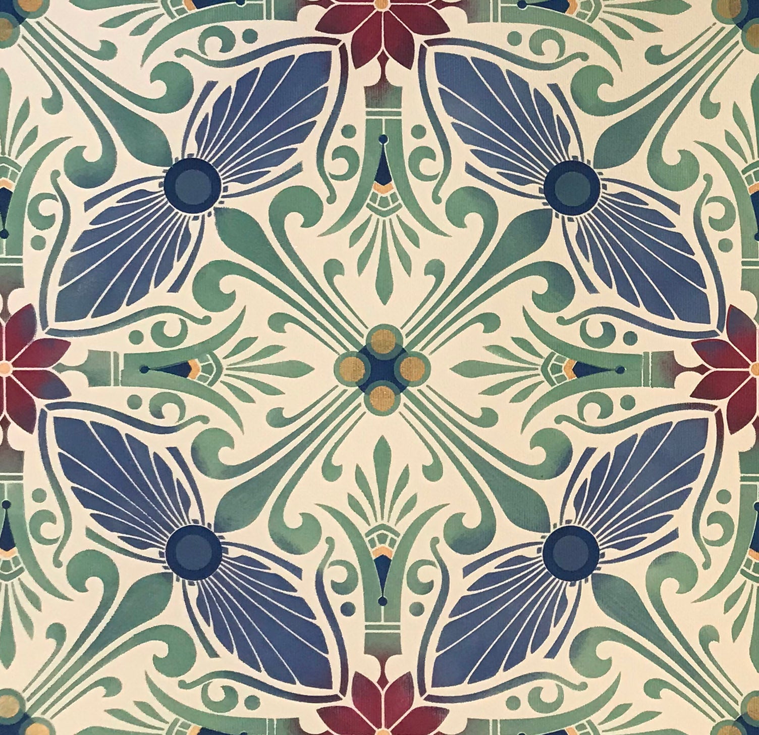 Close up image of this floorcloth.