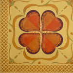 Load image into Gallery viewer, A close up image of the corner of Honeymoon Floorcloth #1.
