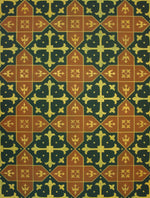 Load image into Gallery viewer, A close up of the Hay House pattern, a classic encaustic tile pattern with its cross and star structure, enhanced with gothic detailing.
