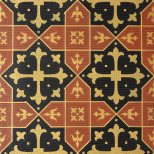 A close up image of the tile-like Hay House pattern.