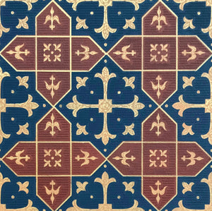 A close up of the Hay House pattern used for Hay House Floorcloth #3.