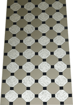 Load image into Gallery viewer, Hamilton Grange Side Hall Floorcloth based on a John Carwitham design.

