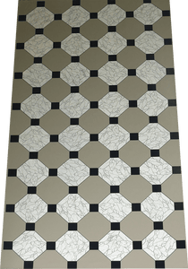Hamilton Grange Side Hall Floorcloth based on a John Carwitham design.