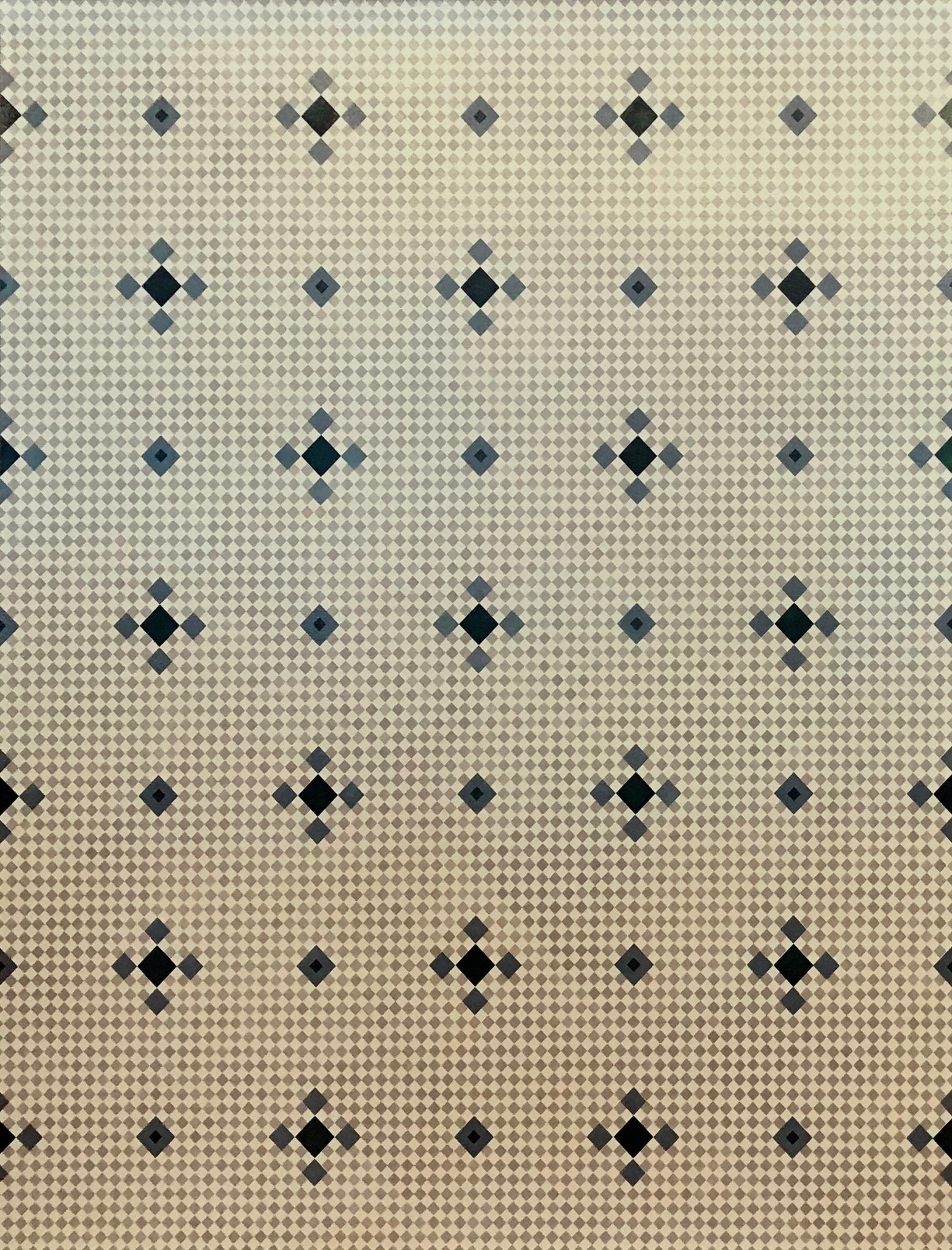 This floorcloth is based on an original linoleum pattern.