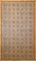 Load image into Gallery viewer, The full image of this floorcloth with a printed linoleum pattern, c.1900 or so.  This is our first printed floorcloth.
