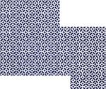 Load image into Gallery viewer, Full image of this shaped piece made to perfectly fit the footprint of the bathroom.  The pattern is a interlocking circle design.
