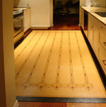 Load image into Gallery viewer, An in-situ image of Leaded Glass Floorcloth #2 in it&#39;s kitchen.
