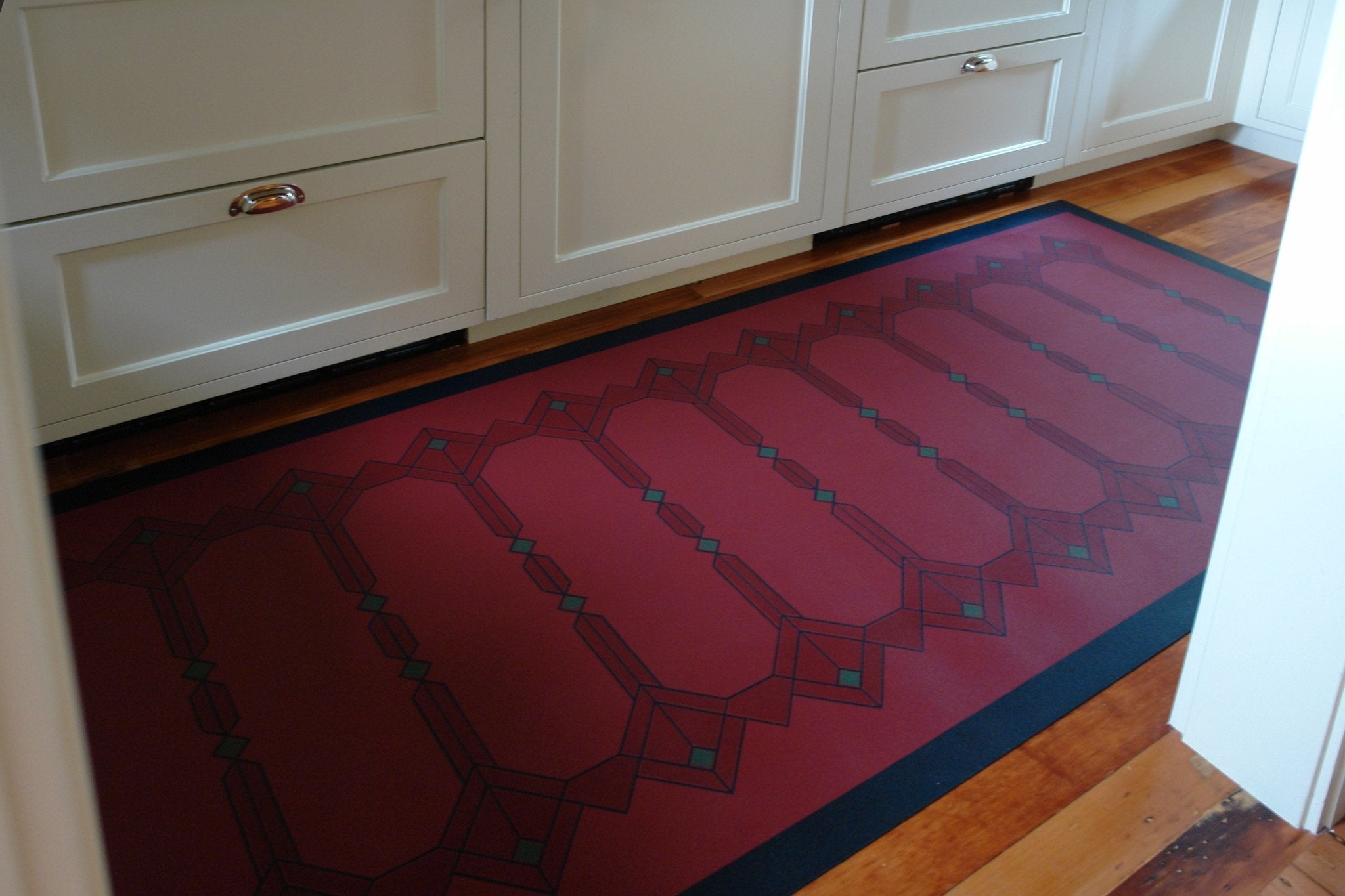 An in-situ image of Leaded Glass Floorcloth #3.
