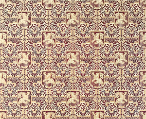 This is a full image of this floorcloth, based on a wallpaper pattern, c.1886, from the A.W.P.M.A. (American Wallpaper Manufacturer’s Association). 