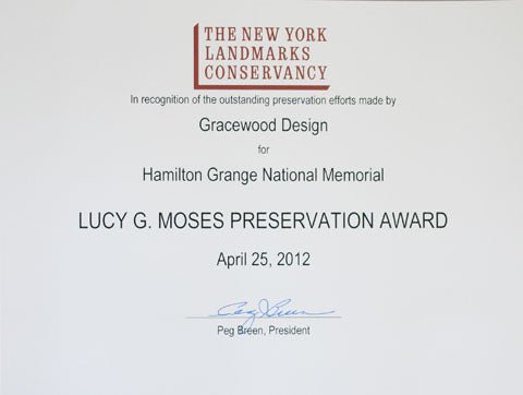 Gracewood Design was honored with the Lucy G. Moses Preservation Award.