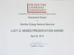 Load image into Gallery viewer, Gracewood Design was honored with the Lucy G. Moses Preservation Award.
