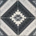 Load image into Gallery viewer, Close up image of the gray diamond motif for Melrose Floorcloth #1.
