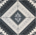 Load image into Gallery viewer, Close up of the white diamond motif for Melrose Floorcloth #1.
