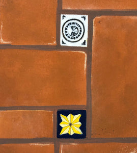 Close up of interior tiles in Mexican Floorcloth #1.