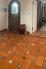 Load image into Gallery viewer, Image shows the actual Mexican Tile the floorcloth pattern is based on.
