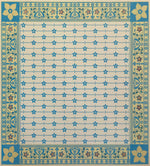 Load image into Gallery viewer, The full image of this square floorcloth based on a Christopher Dresser pattern from his book &quot;Studies in Design&quot;, c. 1875.

