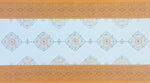 Load image into Gallery viewer, Full image of Mudcloth Floorcloth #1 with a mudcloth pattern on the border and an organic medallion in the center.
