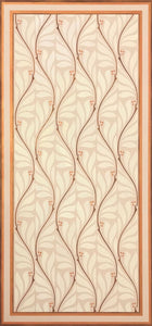 The full image of this floorcloth with undulating vines, leaves and berries.
