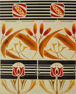 Load image into Gallery viewer, A close up of the border of Wunderlich Floorcloth #2.
