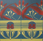 Load image into Gallery viewer, A close up of the border pattern for Wunderlich Floorcloth #3.
