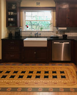Load image into Gallery viewer, Another in-situ image of Wunderlich Floorcloth #4.

