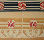 Load image into Gallery viewer, A close up of the border of Wunderlich Floorcloth #4.
