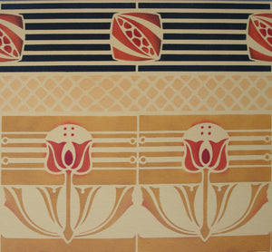 A close up of the border of Wunderlich Floorcloth #4.