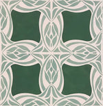 Load image into Gallery viewer, Close up of center motifs for Wunderlich Floorcloth #7.

