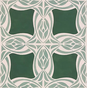 Close up of center motifs for Wunderlich Floorcloth #7.