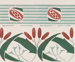 Load image into Gallery viewer, Close up of border motifs for Wunderlich Floorcloth #7.
