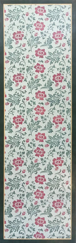 Load image into Gallery viewer, Full image of this floorcloth based on a lovely all-over floral pattern that is organic in its execution, creating a carpet of blooms, buds, and leaves.

