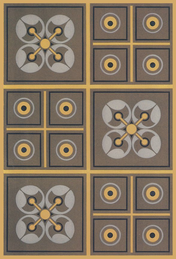 This is the source image for this floorcloth from Christopher Dresser's "Studies in Design" , c. 1875.
